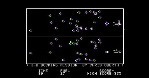 Screenshot of 3d Docking Mission for Apple II